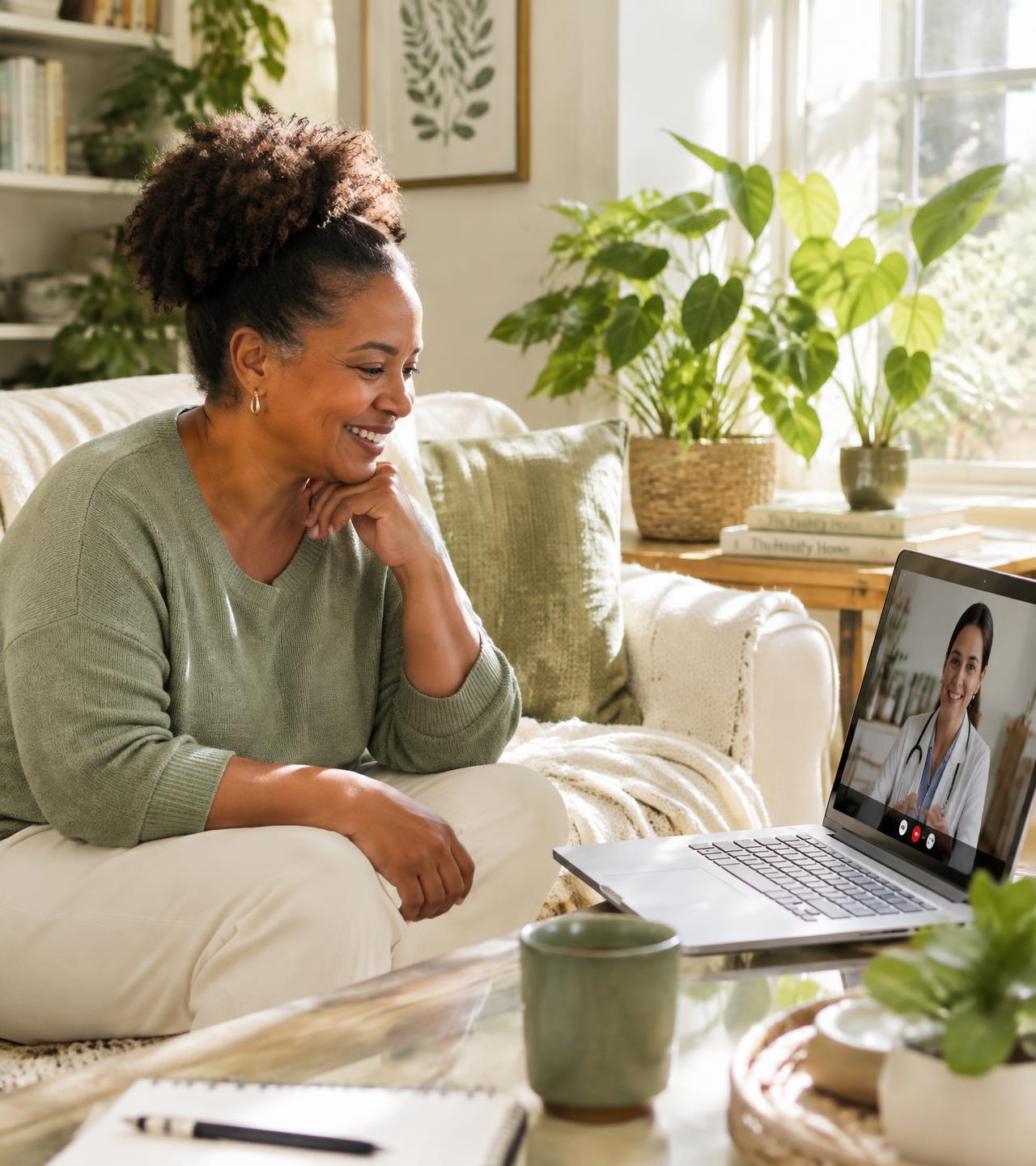 Relaxed woman at home (stock image)